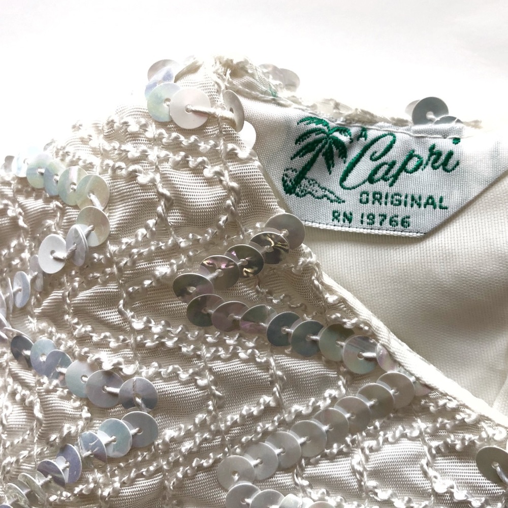 ⚡️Vintage White Sequin Top - Picture 2 of 6